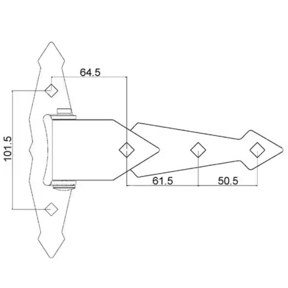 🇨🇦 BUILDER'S HARDWARE 2 Pack 8" Black Steel Ornamental T-Hinges - Picture 3 of 8